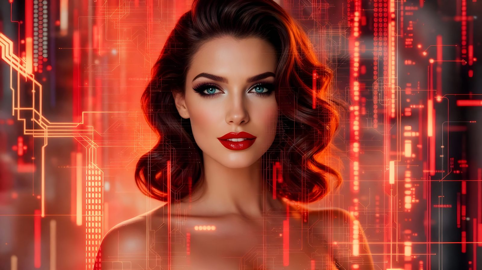 AI Digital Art Merging Two Faces and Hairstyles