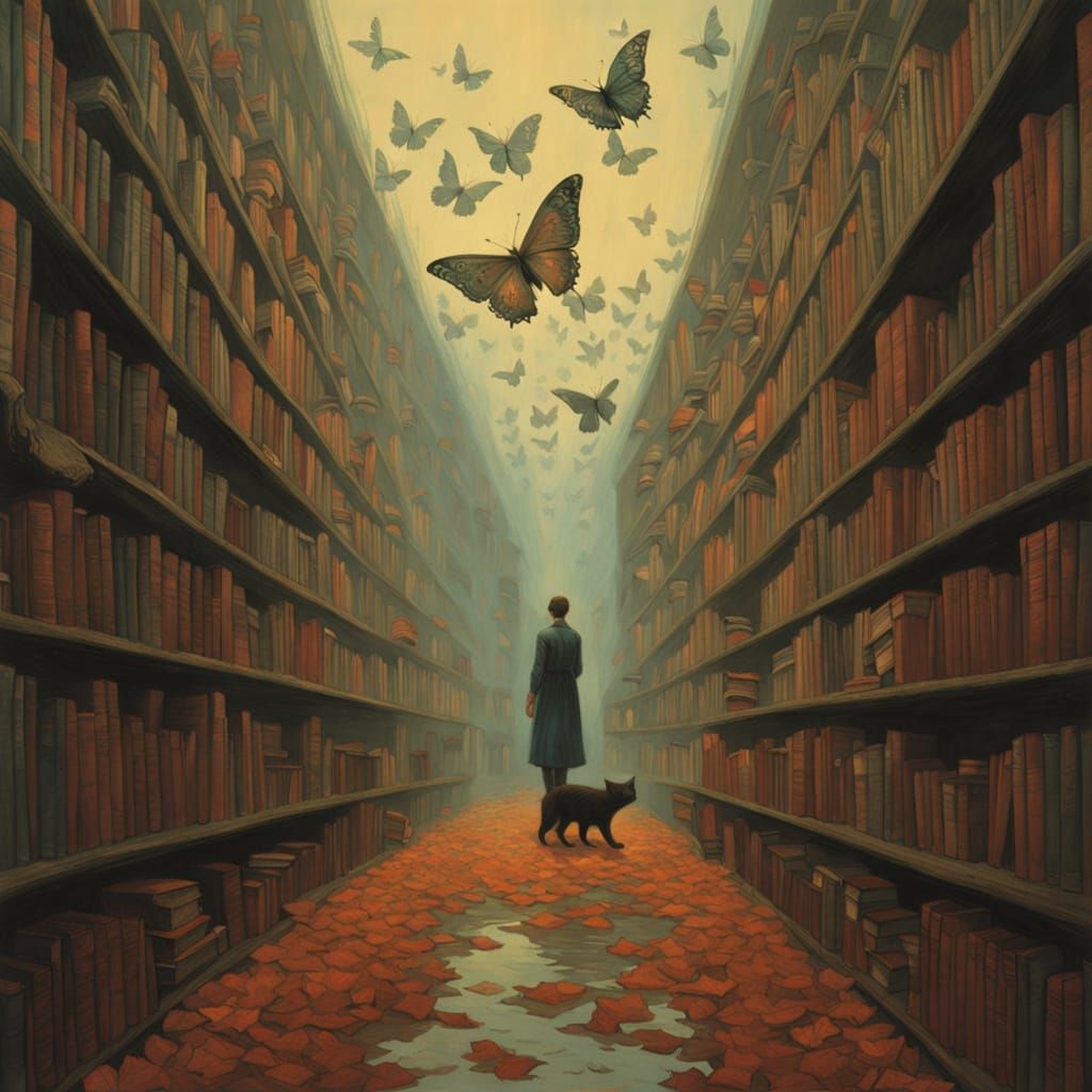 Fractal Library of Wonders in Victorian Style