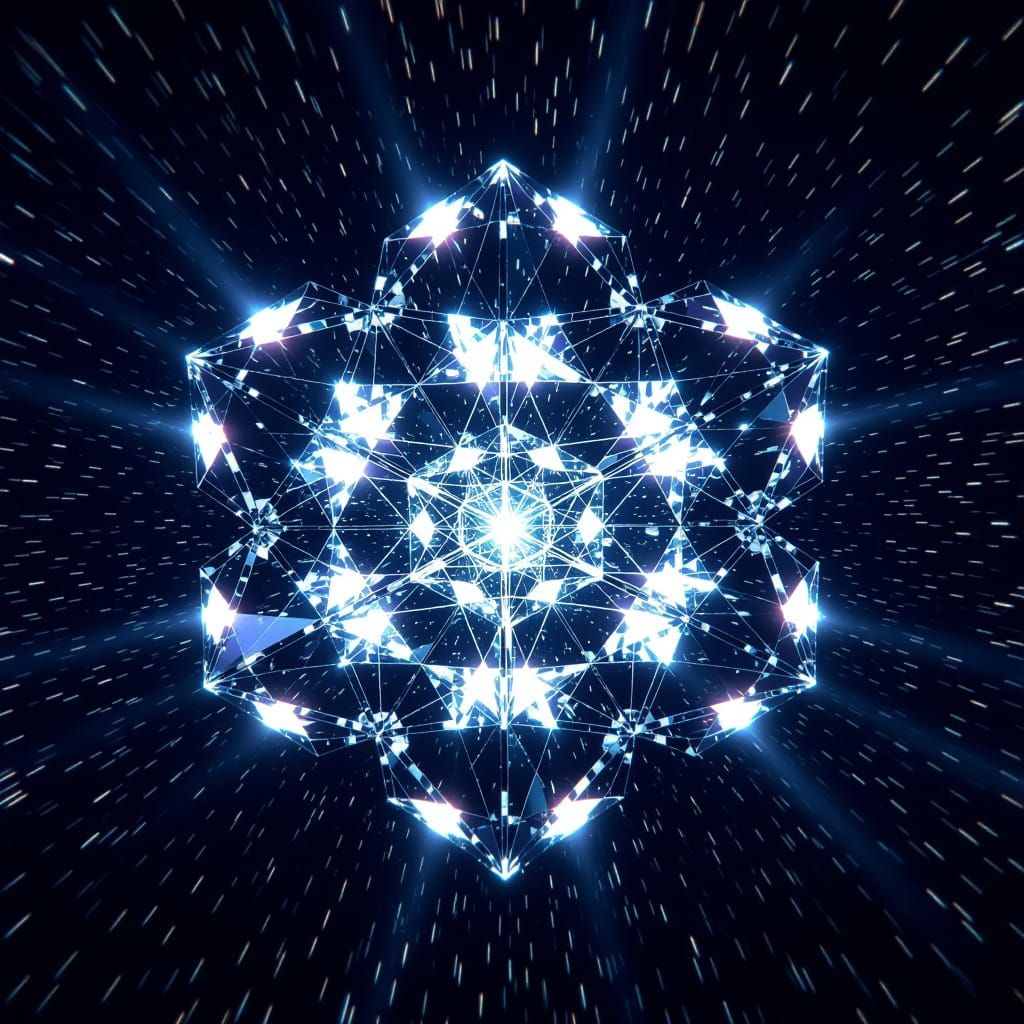 Celestial Hyper-Cube in Ethereal Rotation