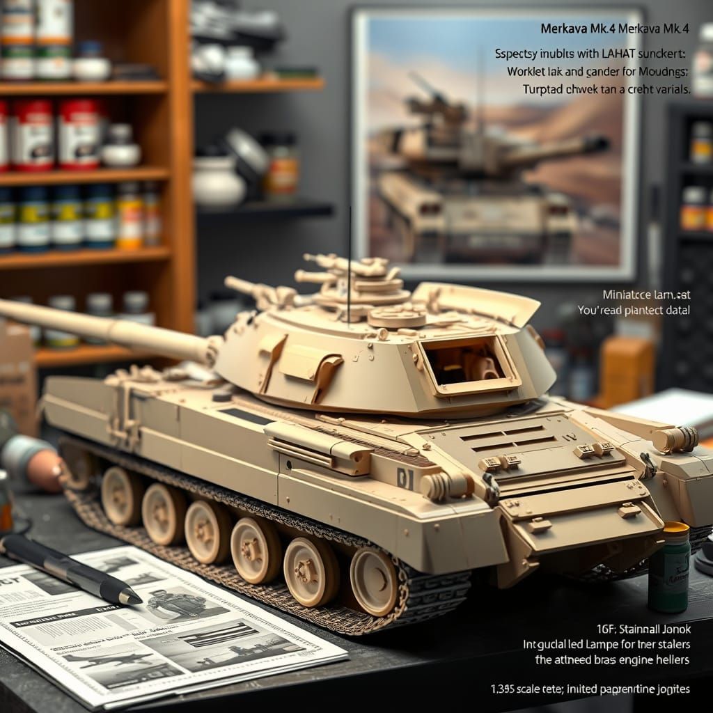 Photorealistic Israeli Main Battle Tank Model Kit on Workben...