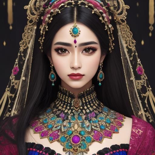 Hyperrealistic Portrait: Woman in Futuristic Jewelry