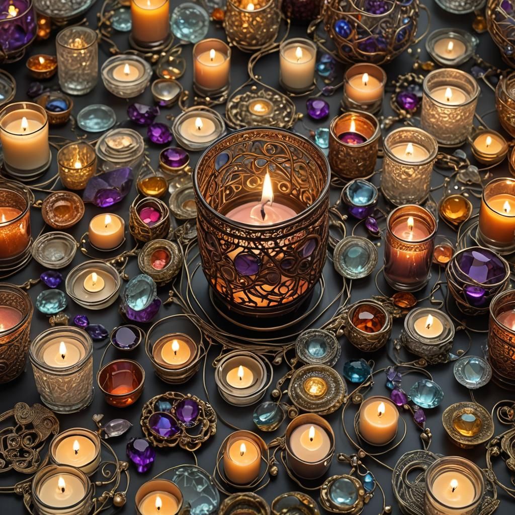 Gemstone Candle Holder Aglow