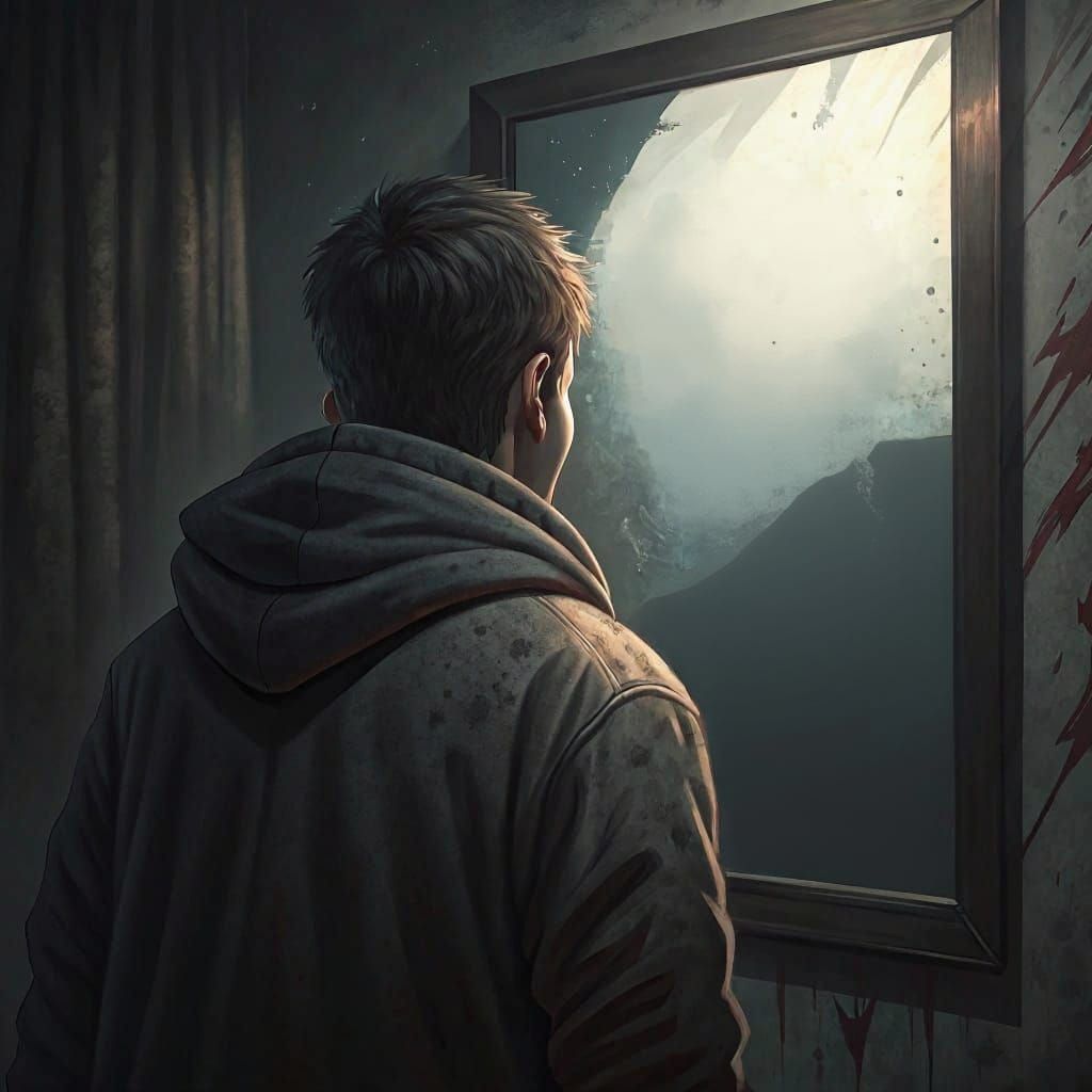 Mirror Image with Reflection Removed