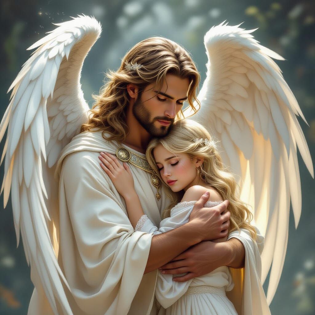 Guardian Angel Protects Maiden from Storm