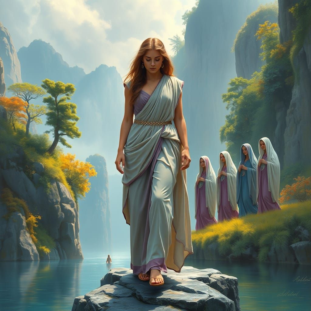 Ancient Greek Woman Arrives on Mystical Island