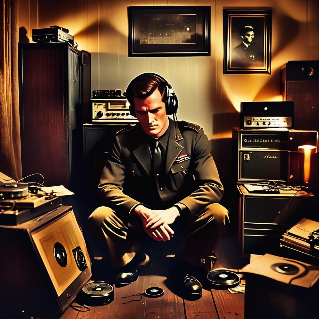 Worn Soldier Listening to Chamber Quartet in Sepia