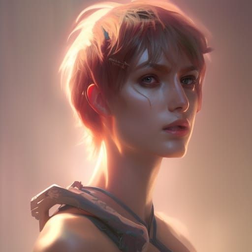 Harem Woman Portrait in Dark Fantasy Cyberpunk Style