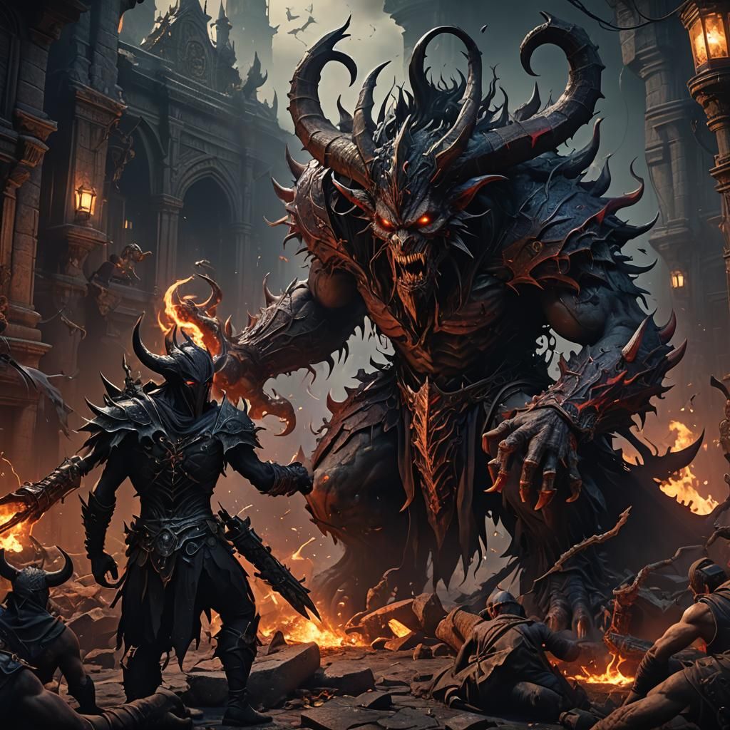 Shadow Demons Gritty at 3 AM: Detailed Matte Painting