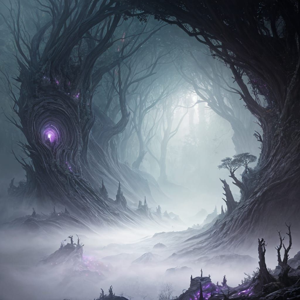 Enchanted Forest Tunnel in Dark Fantasy Style