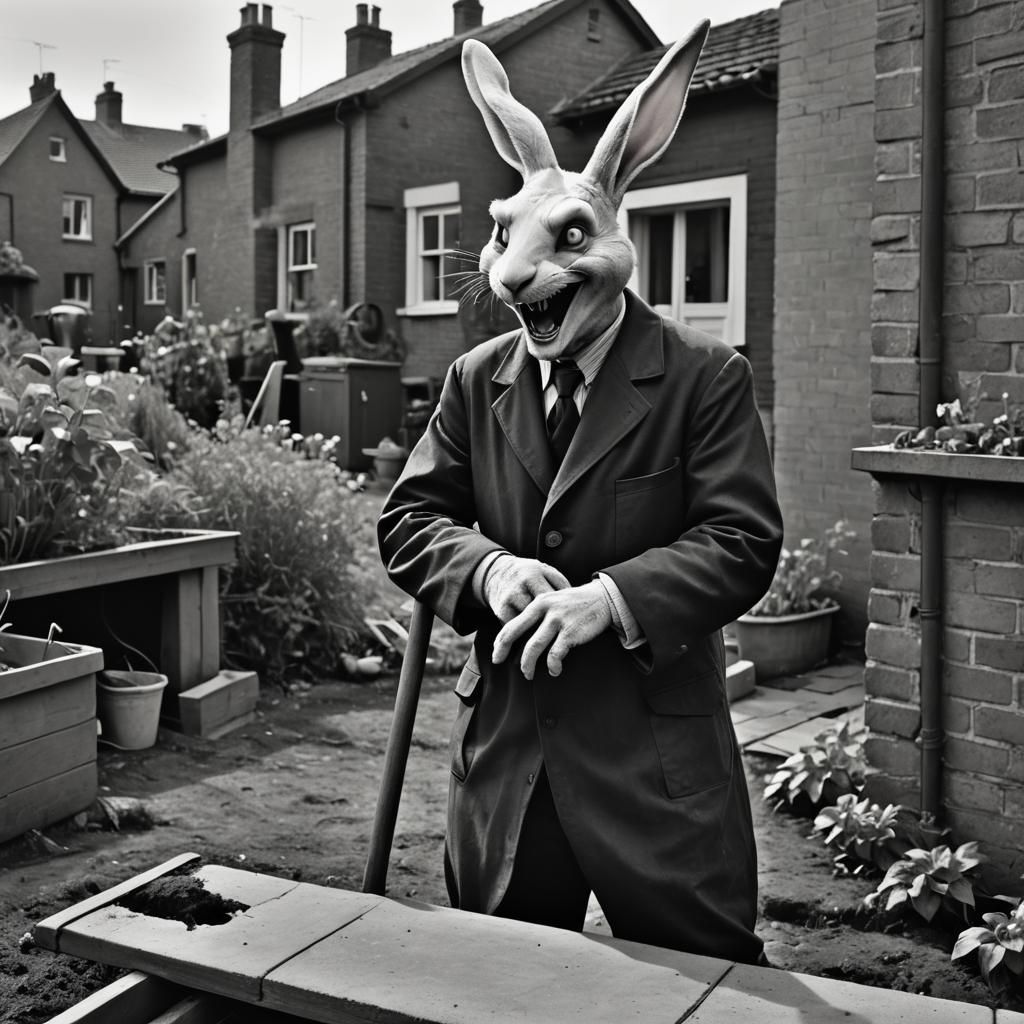 Film Noir Rabbit Detective in Grimdark Style