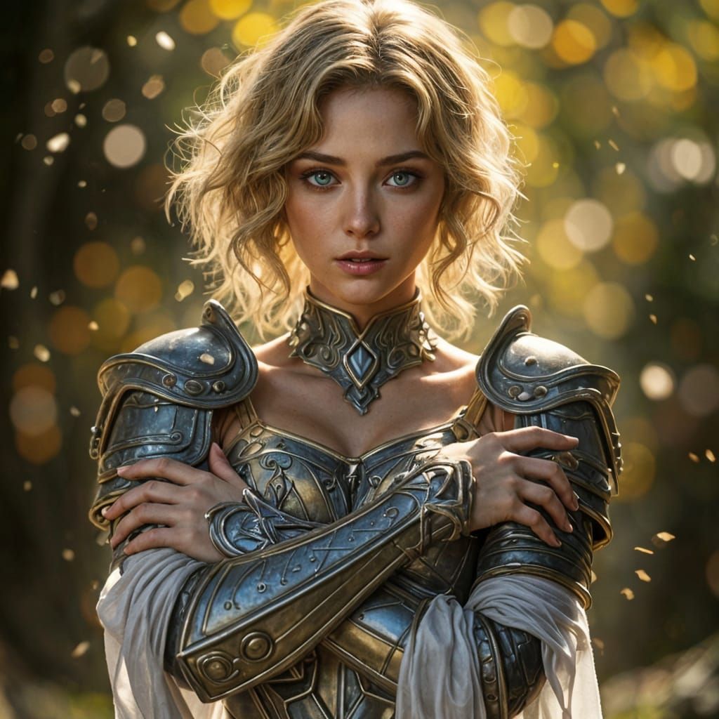 Woman in Ornate Armor, Digital Art