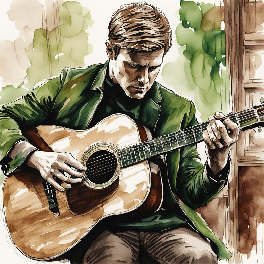 Allen Leech Monochromatic Portrait in Pen and Ink