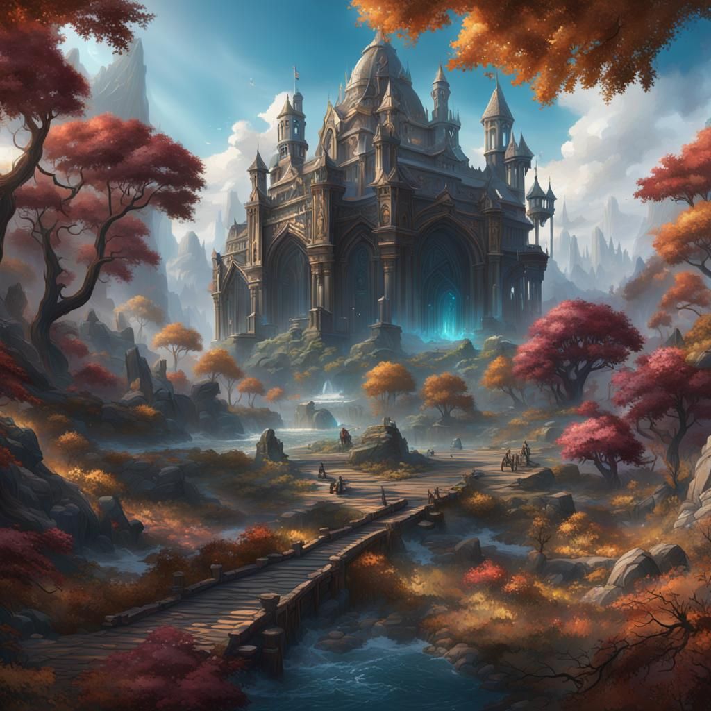 Fantastical Magic Gathering Splash Screen in Detailed Matte ...
