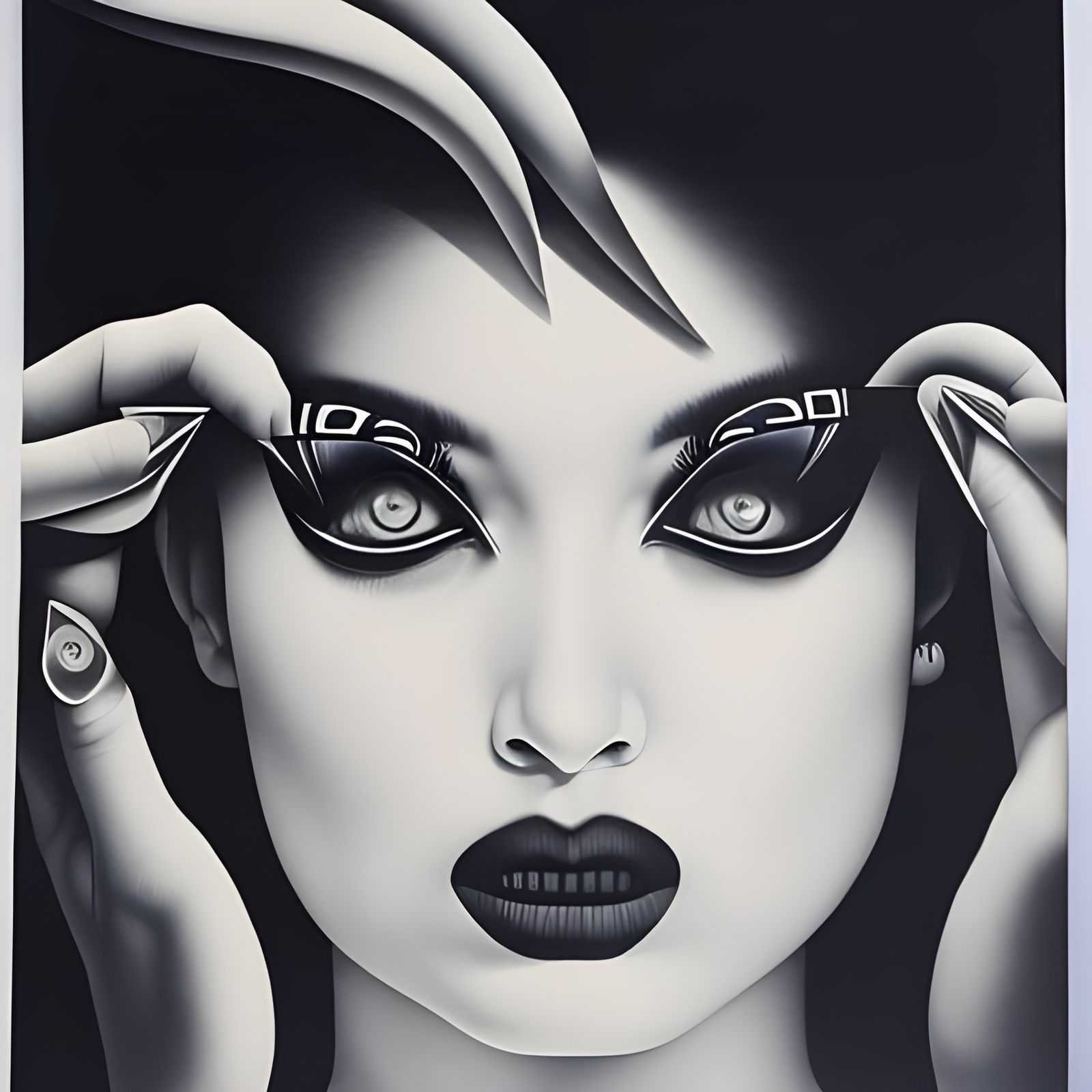 Hyperrealistic Evil Eyes in Escher Style