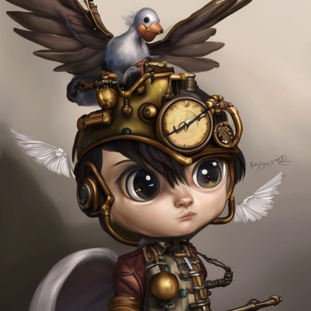 Steampunk Boy Portrait Ready for Flight