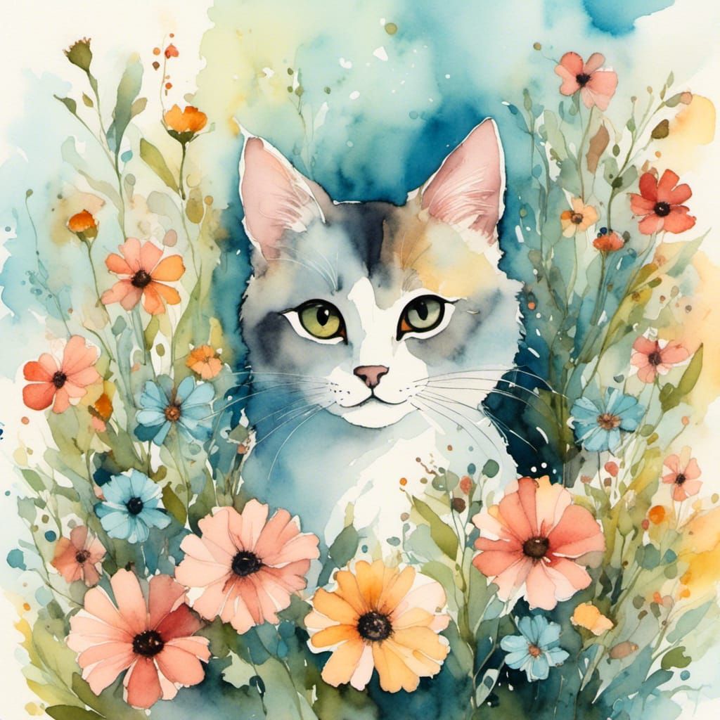 <lora:Chroma Scape:1.0> Cat