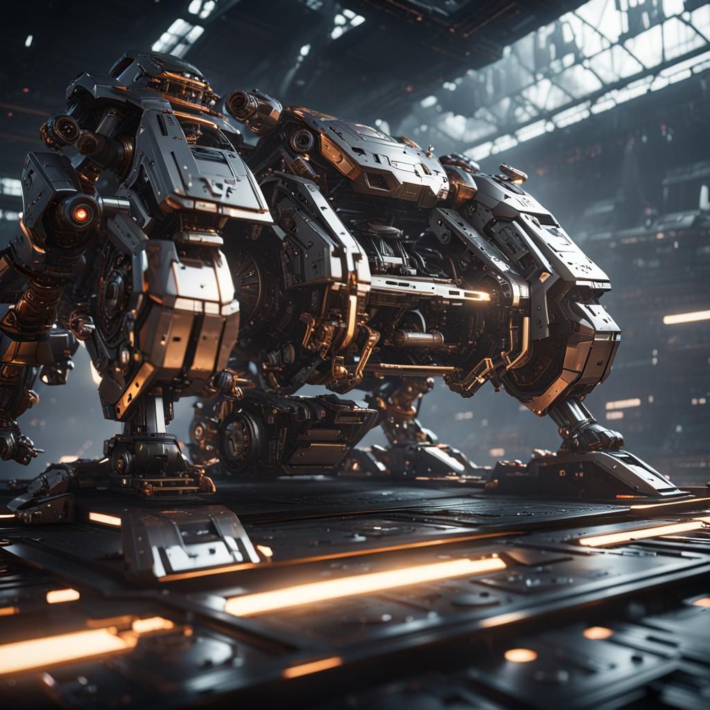 Futuristic Sci-Fi Rover in Polished Metal