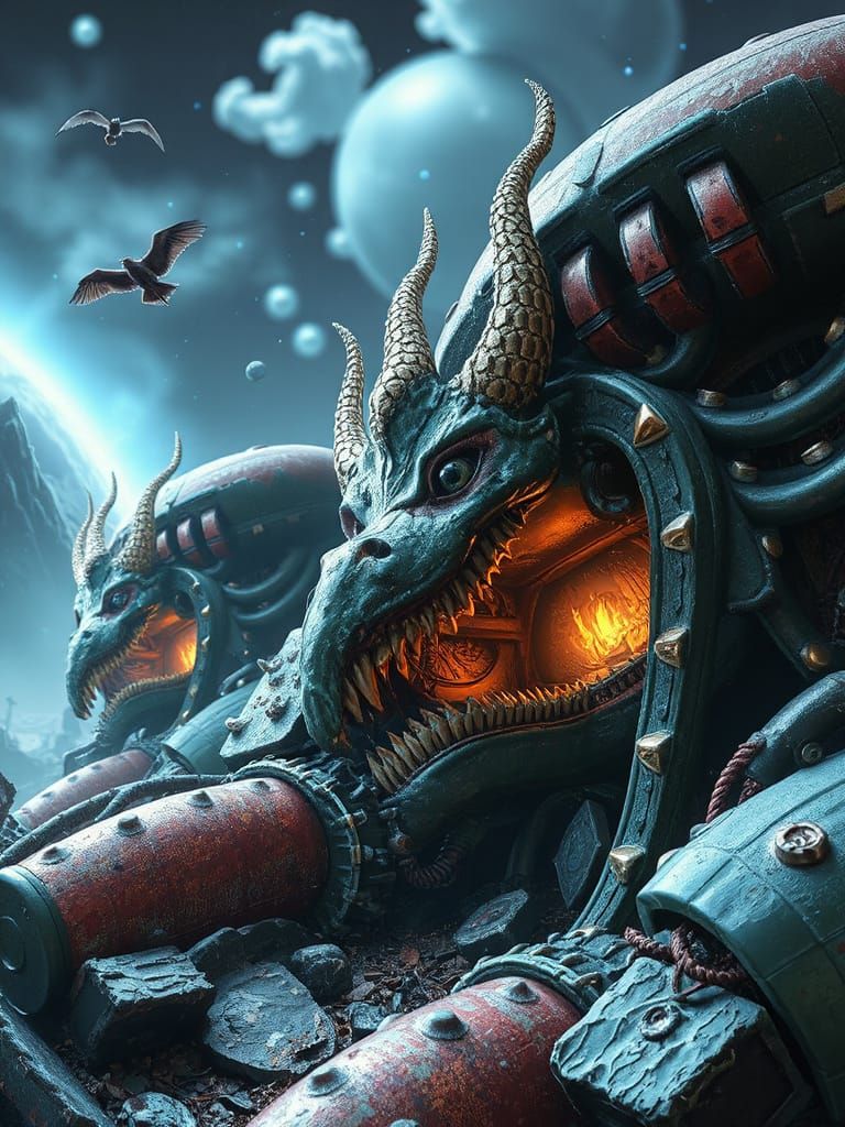 Metallic Dragons Realm: 3D and 2D Art