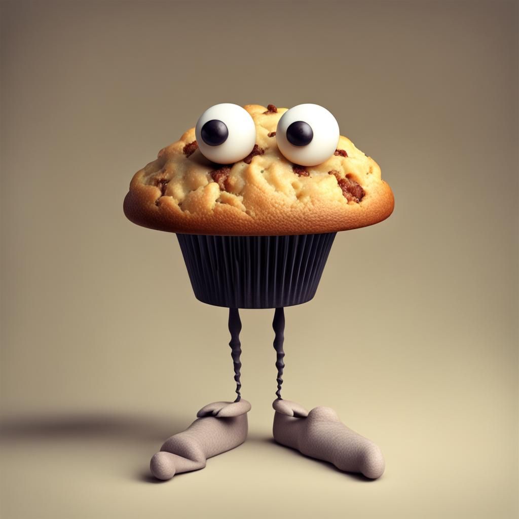 Muffin with Legs: A Whimsical AI Creation