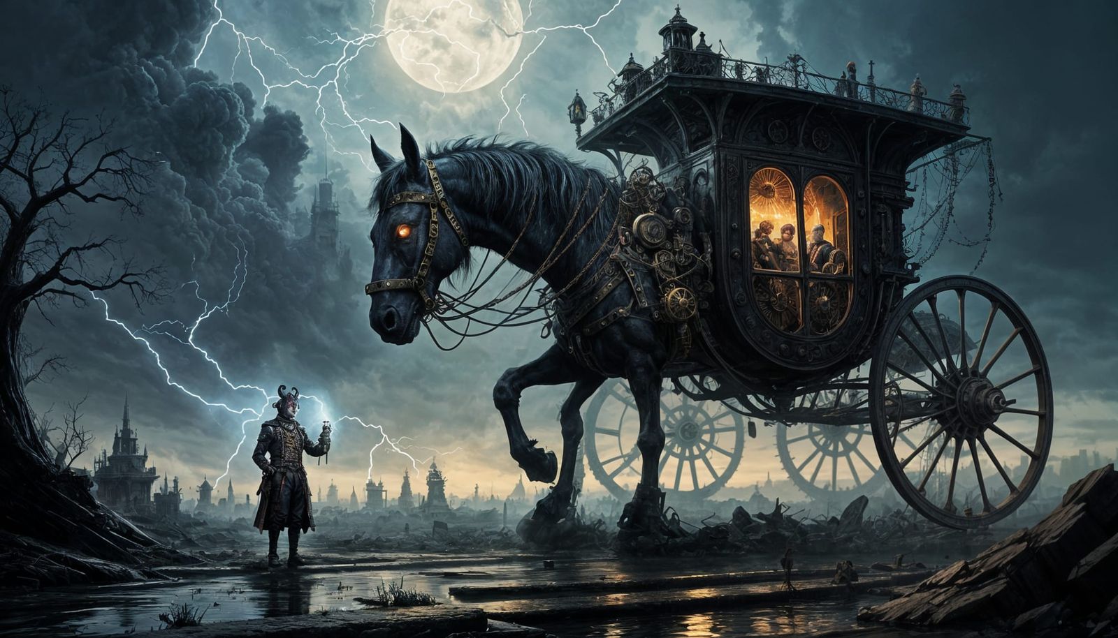 Steampunk Prince in French Provincial Landscape