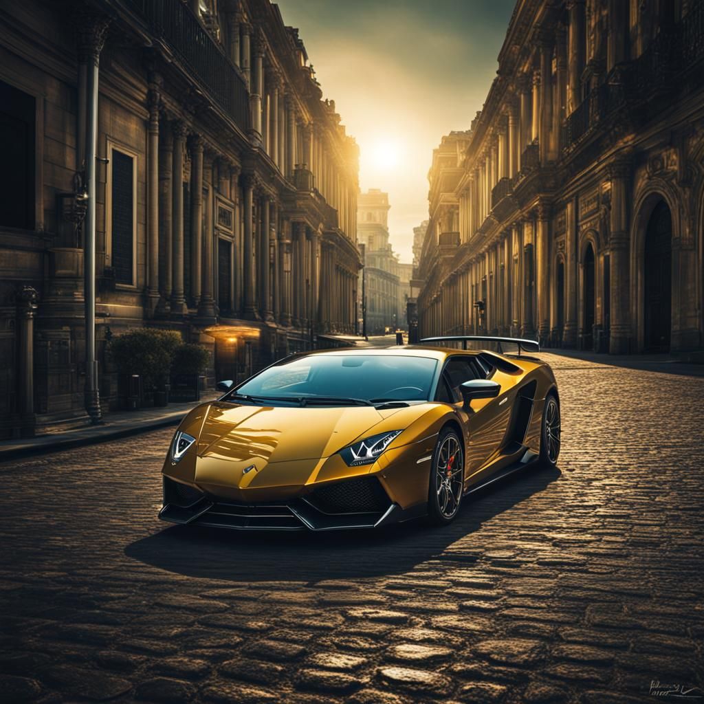 Hyperrealistic Lamborghini with Cinematic Lighting
