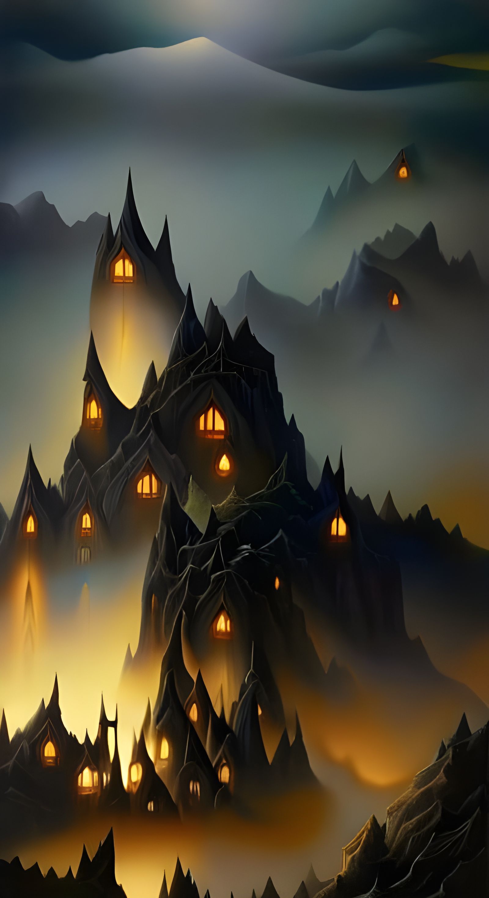 Wizard Teaches Students in Watercolor Photoillustration