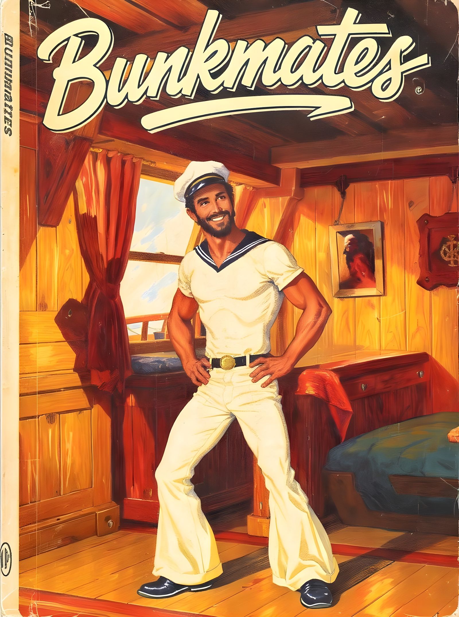 Vintage Book Cover Art of Smiling Sailor