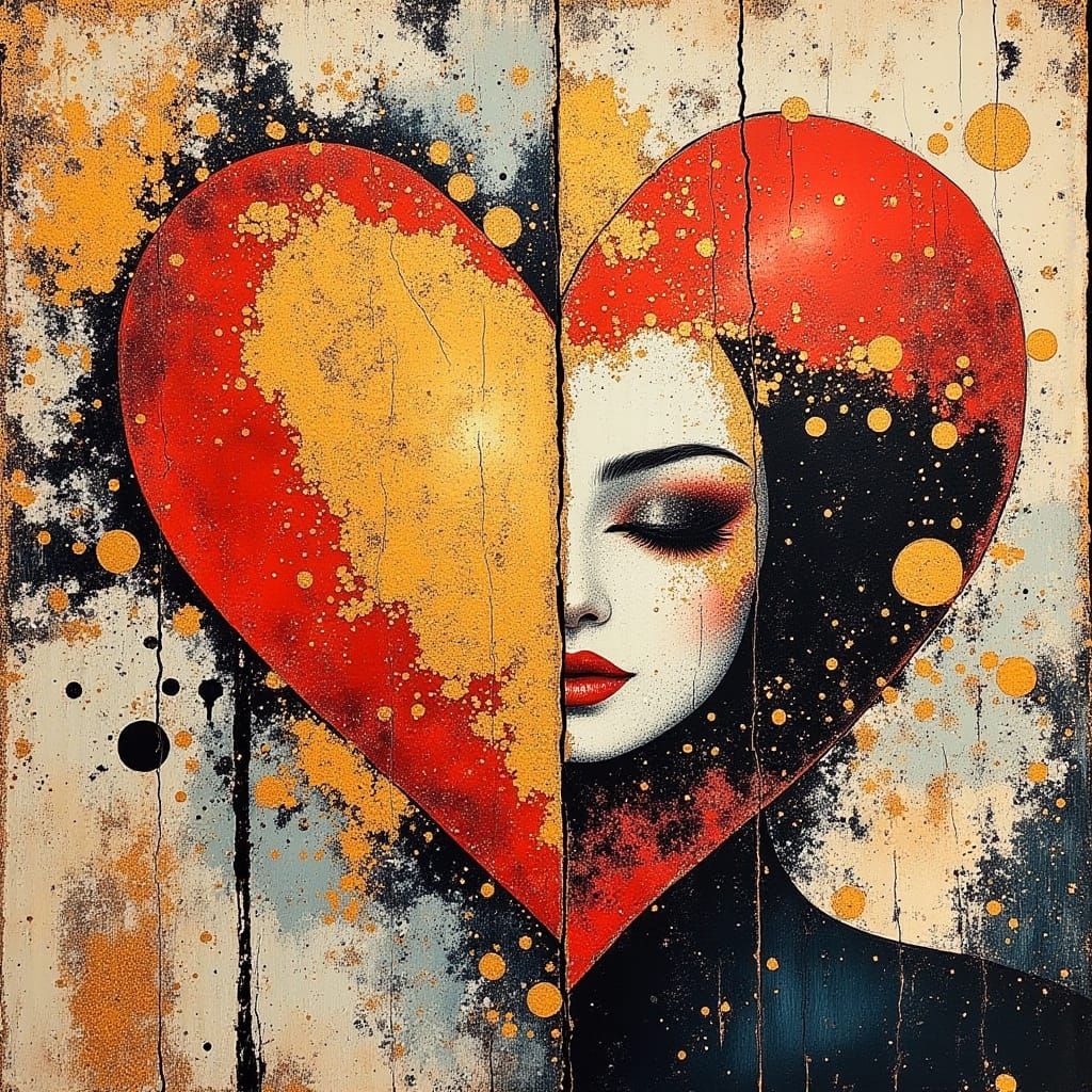 Dali-Inspired Pop Art Heart Graffiti