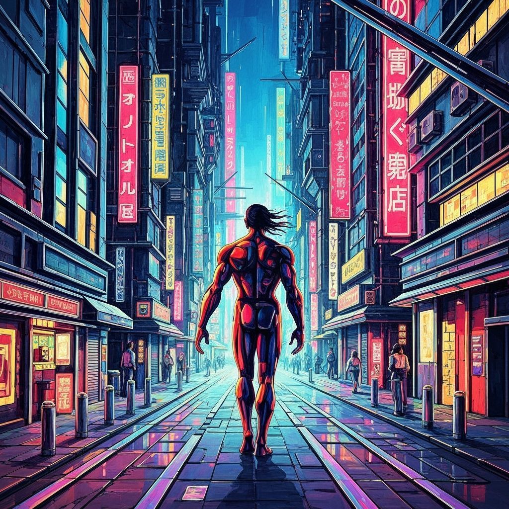 Pablo Picasso meet Akira.. in Cubist futuristic world.