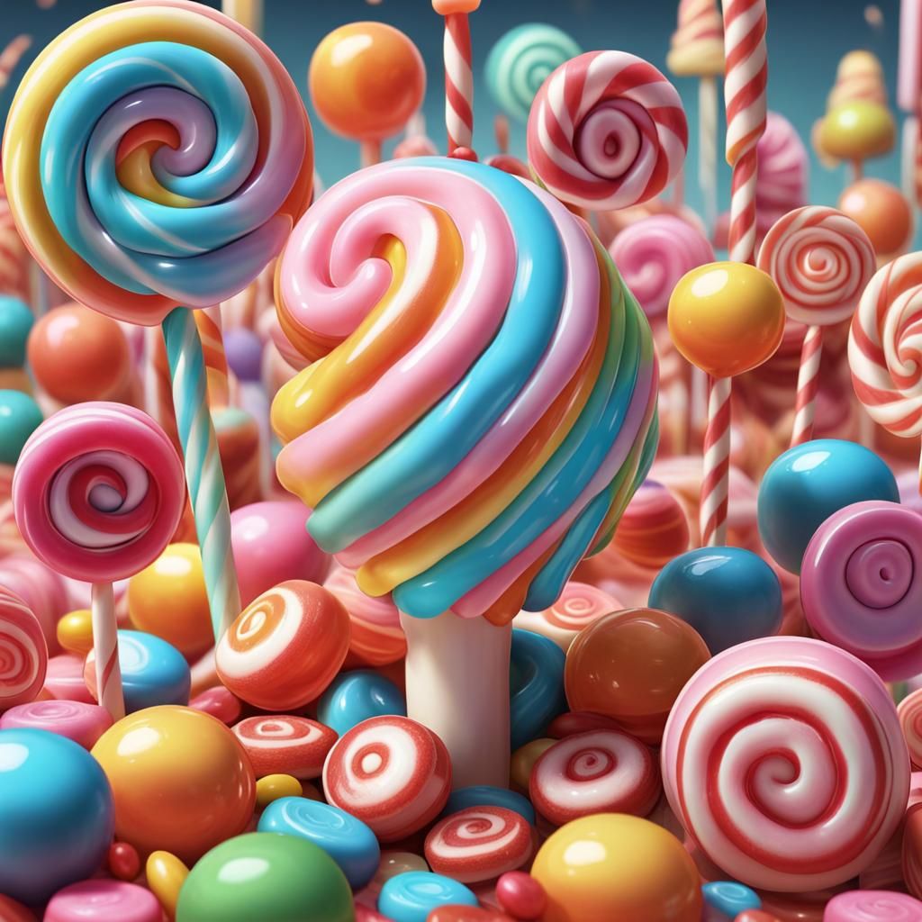 Whimsical Candle in Candyland Art Style