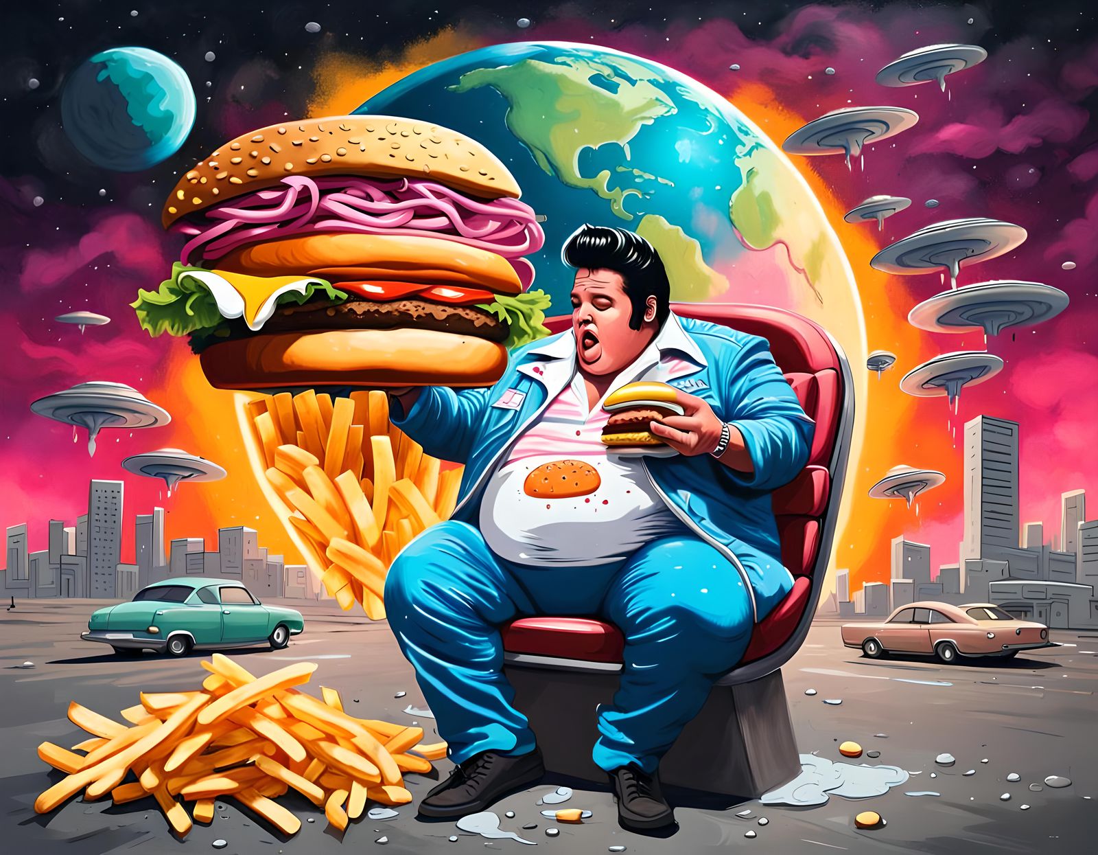 Fat Elvis's Extraterrestrial Burger Run: Graffiti Art