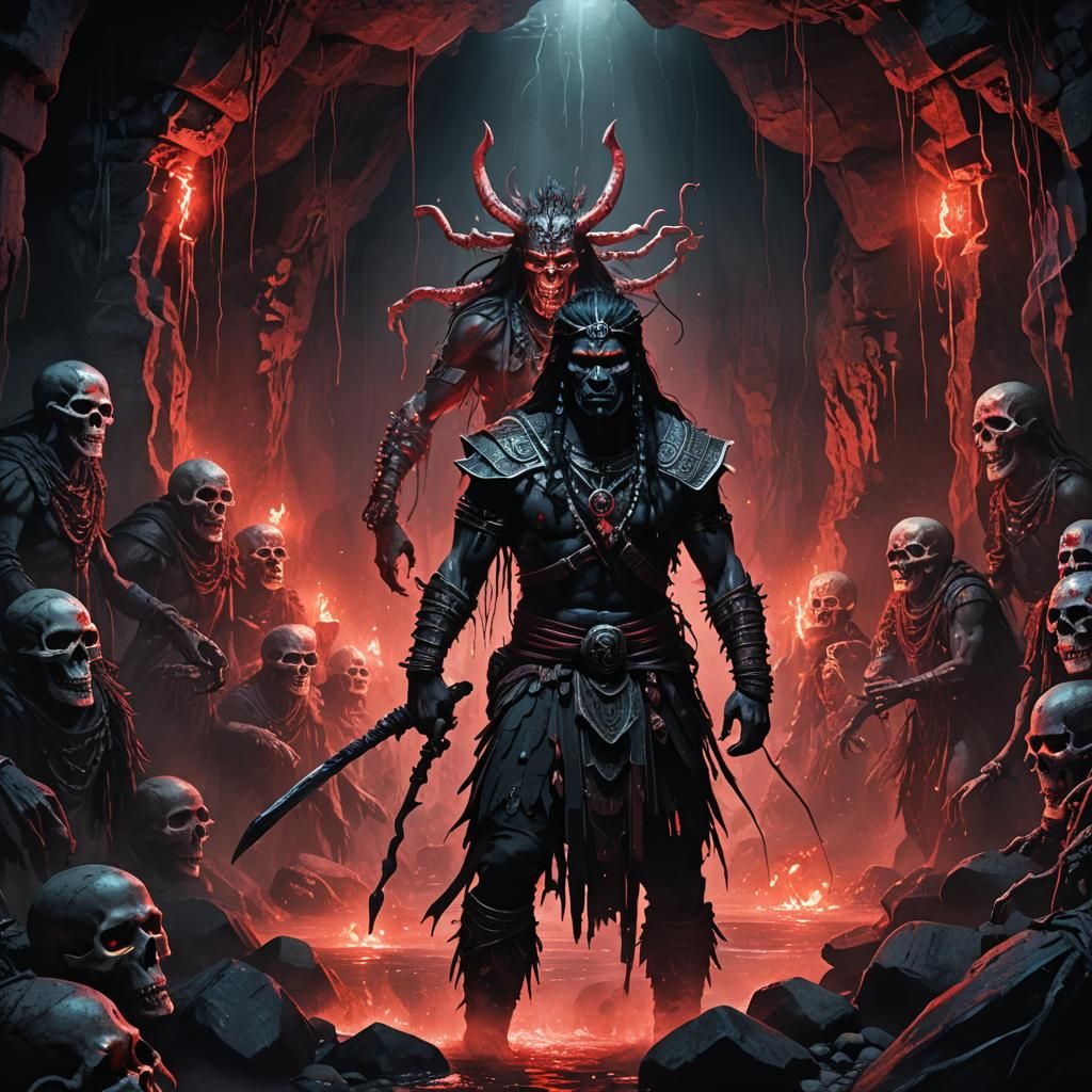 Supay, Inca God of Death, in Dark Fantasy