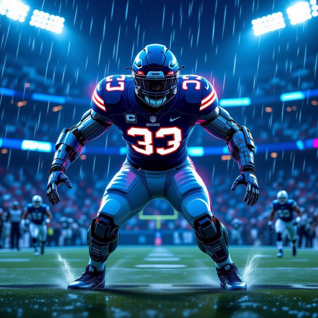 Saquon Barkley Futuristic Robot NFL Player