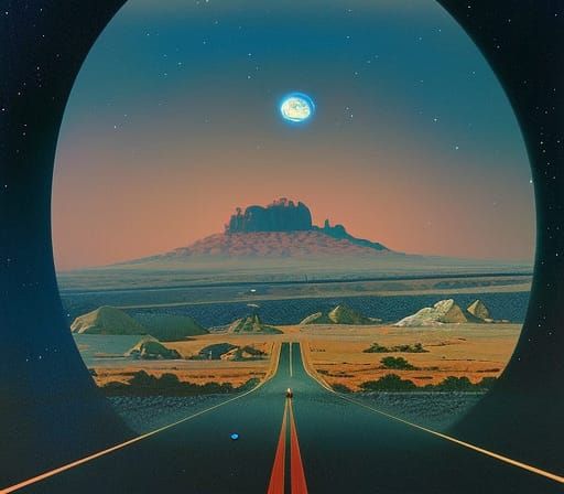 Intergalactic Wild West Orbit: Matte Painting
