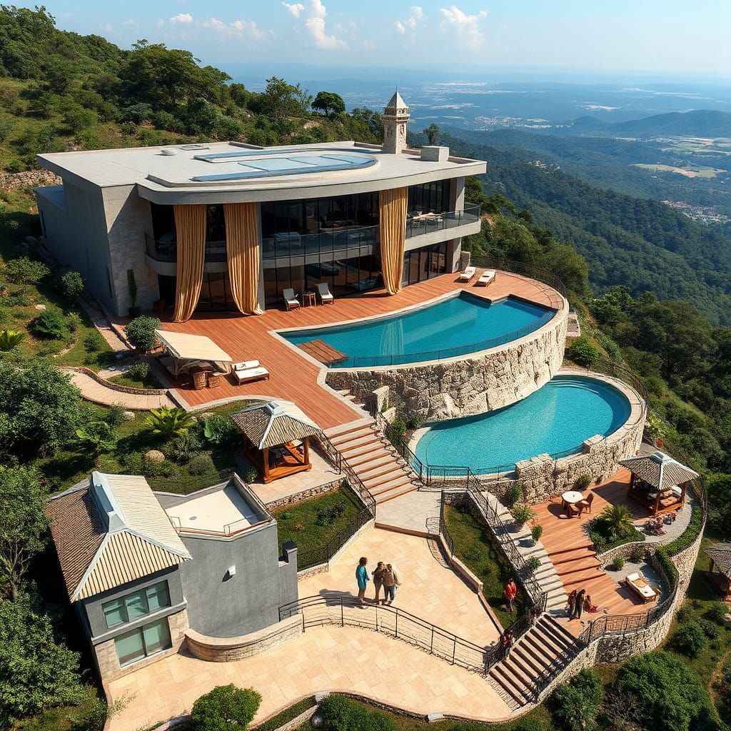 Luxury Hillside Mansion with Infinity Pool