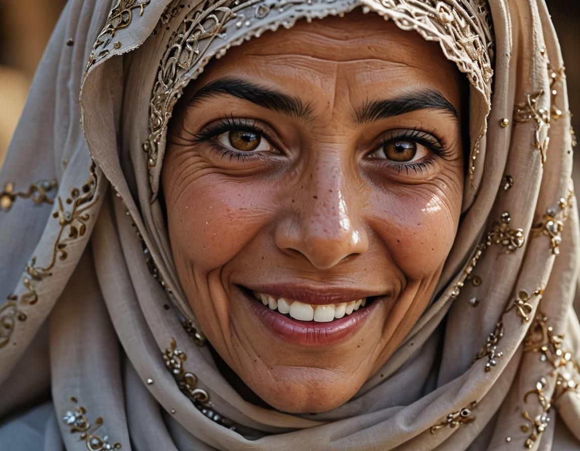 Smiling Woman in Abaja: Professional Portrait
