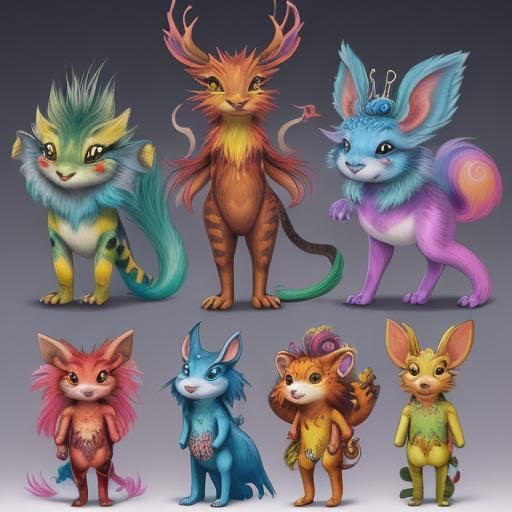 Colorful Fantastic Animals in AI Art