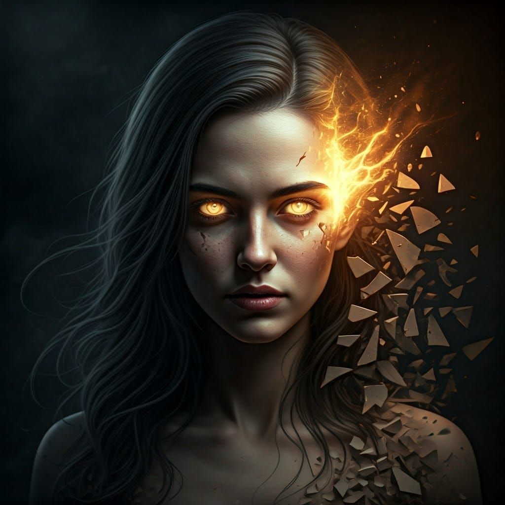 Radiant Being Emerges from Darkness