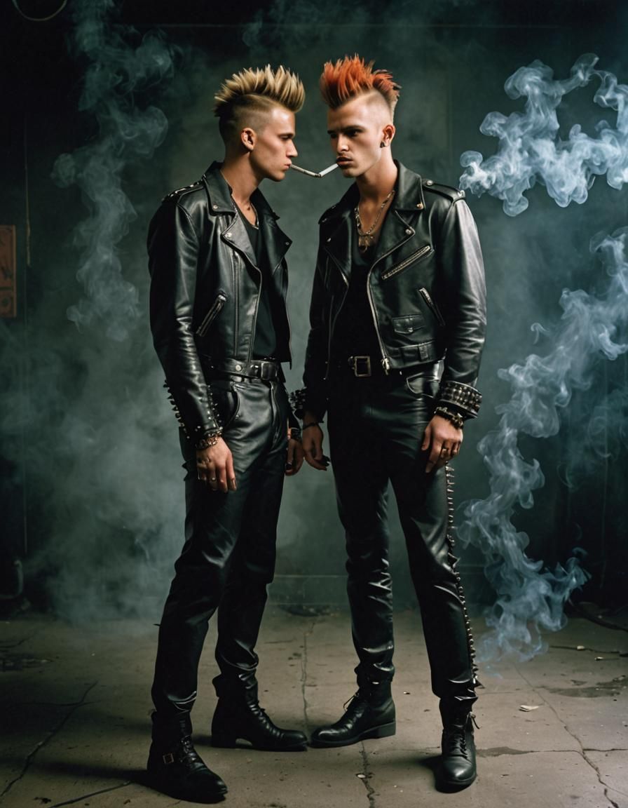 Men with Mohawks in Edgy 80s Fashion