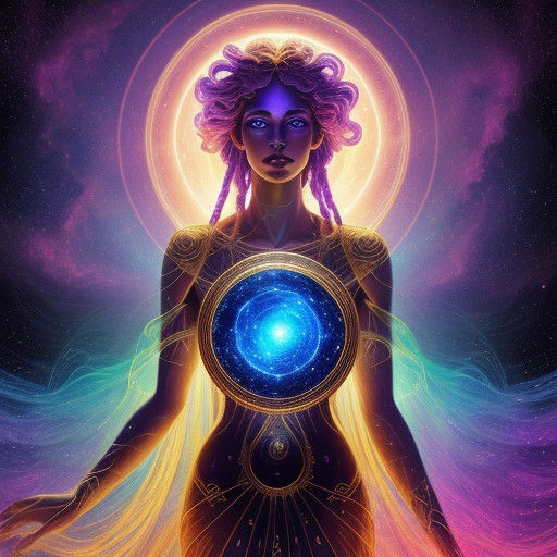 Ethereal Goddess of Love in Cosmic Glory