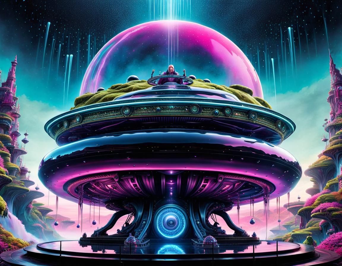 Surreal Alien Landscape in Double Exposure Style