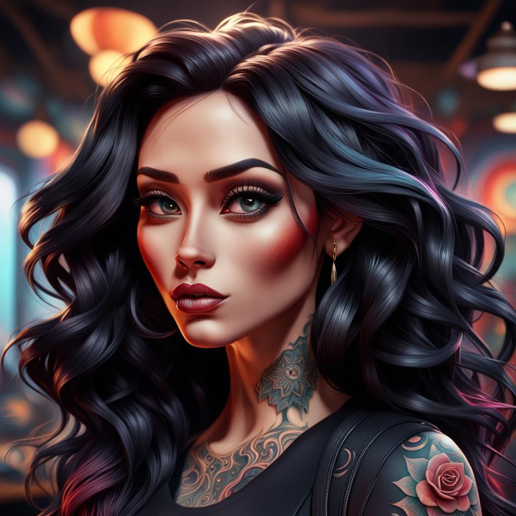 Tattoo Artist Portrait in Detailed 3D Digital Art