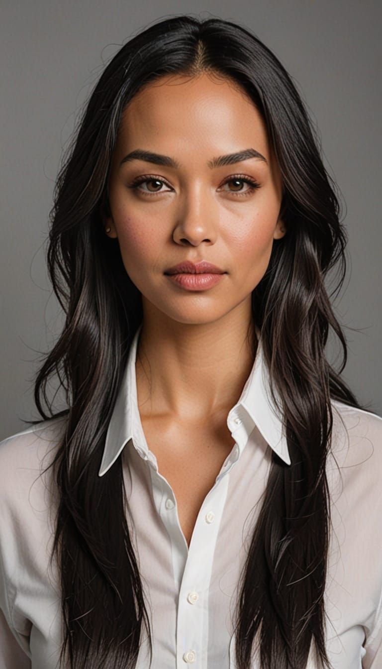 Portrait of a Young Dominican Woman with Green Eyes