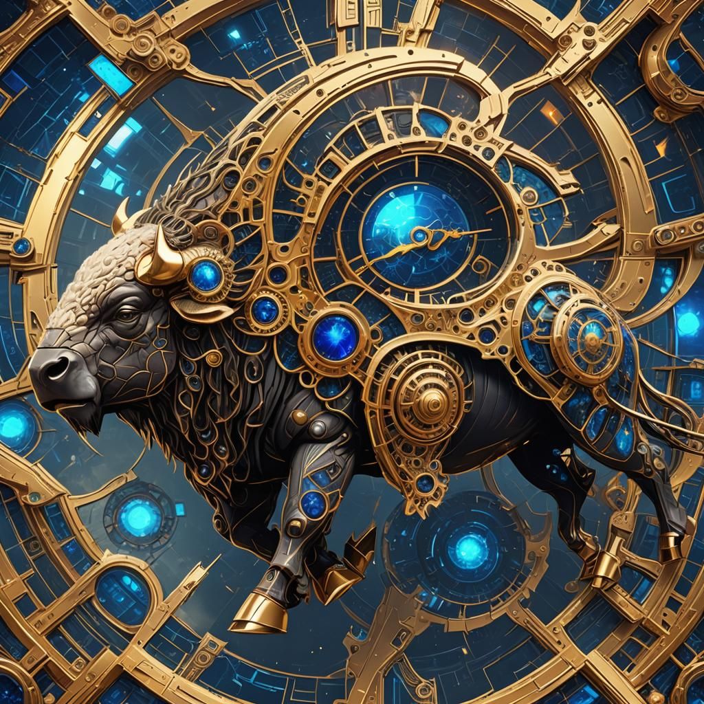 Cybernetic Buffalo with Fractal Sands of Time