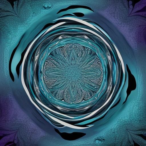 Abstract Ink Rivers Forming Typhoons and Hurricanes