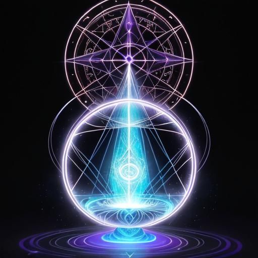 Elemental Angel in Geometric Bauhaus Style