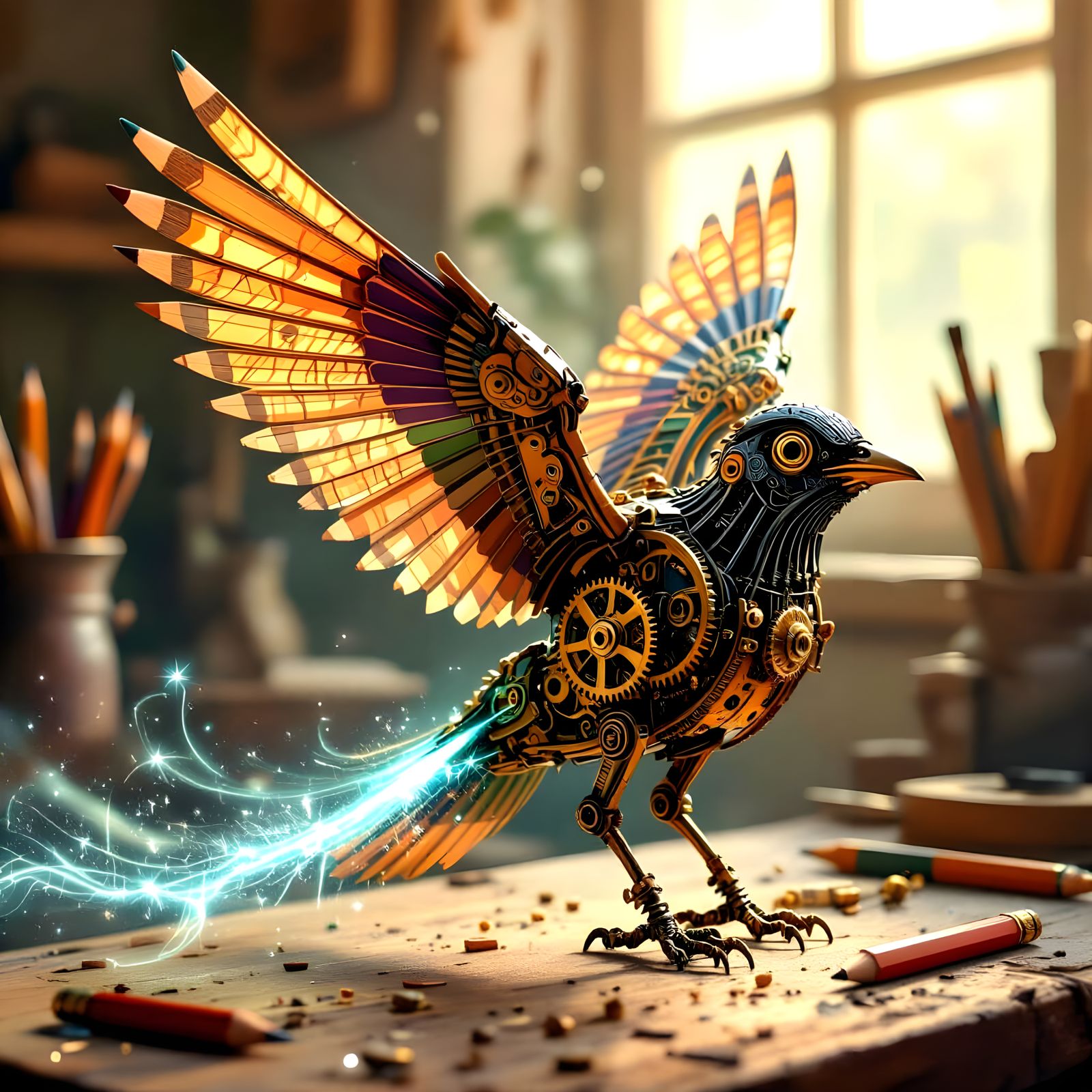 Steampunk Mechanical Bird Takes Flight