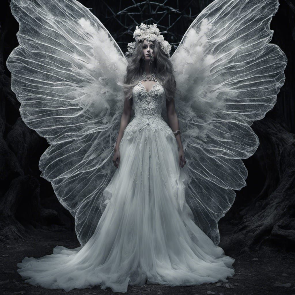 Glass Santa Muerte with Neon Cracks