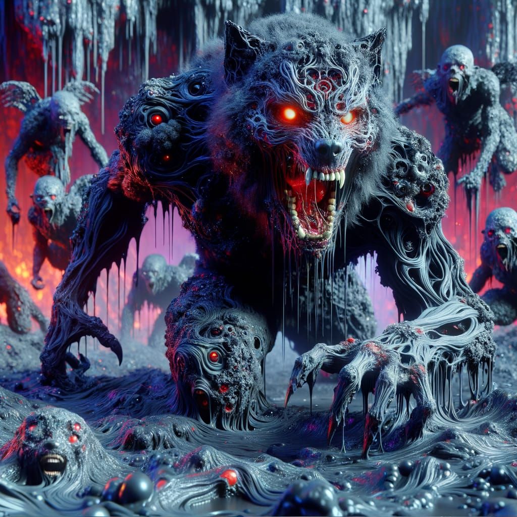 Gray Warlord of the Underworld in a Psychedelic Nightmare