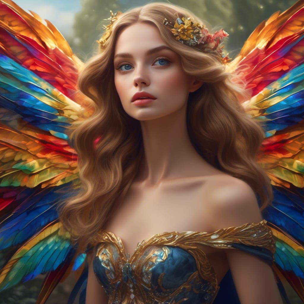 Prism Hair Fairy with blue eyes,